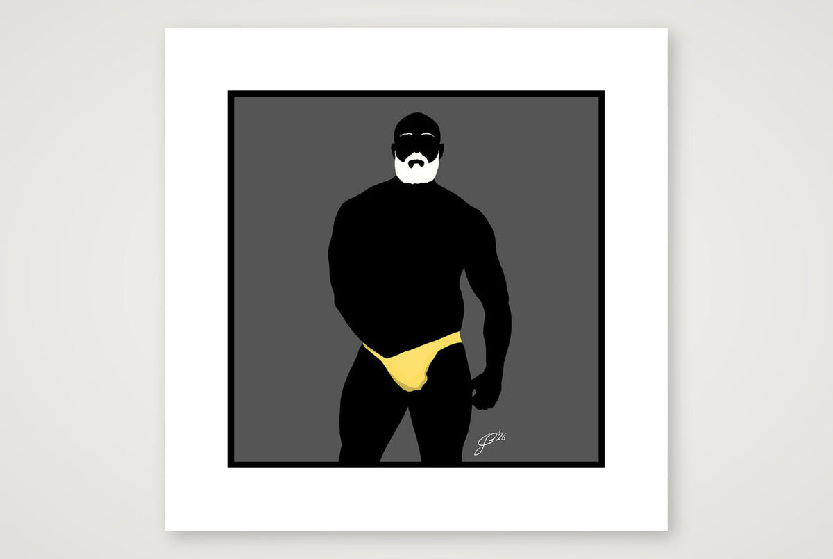 Rex - Bear flag colours Art - Grey — 40×40cm, 16×16" Print only