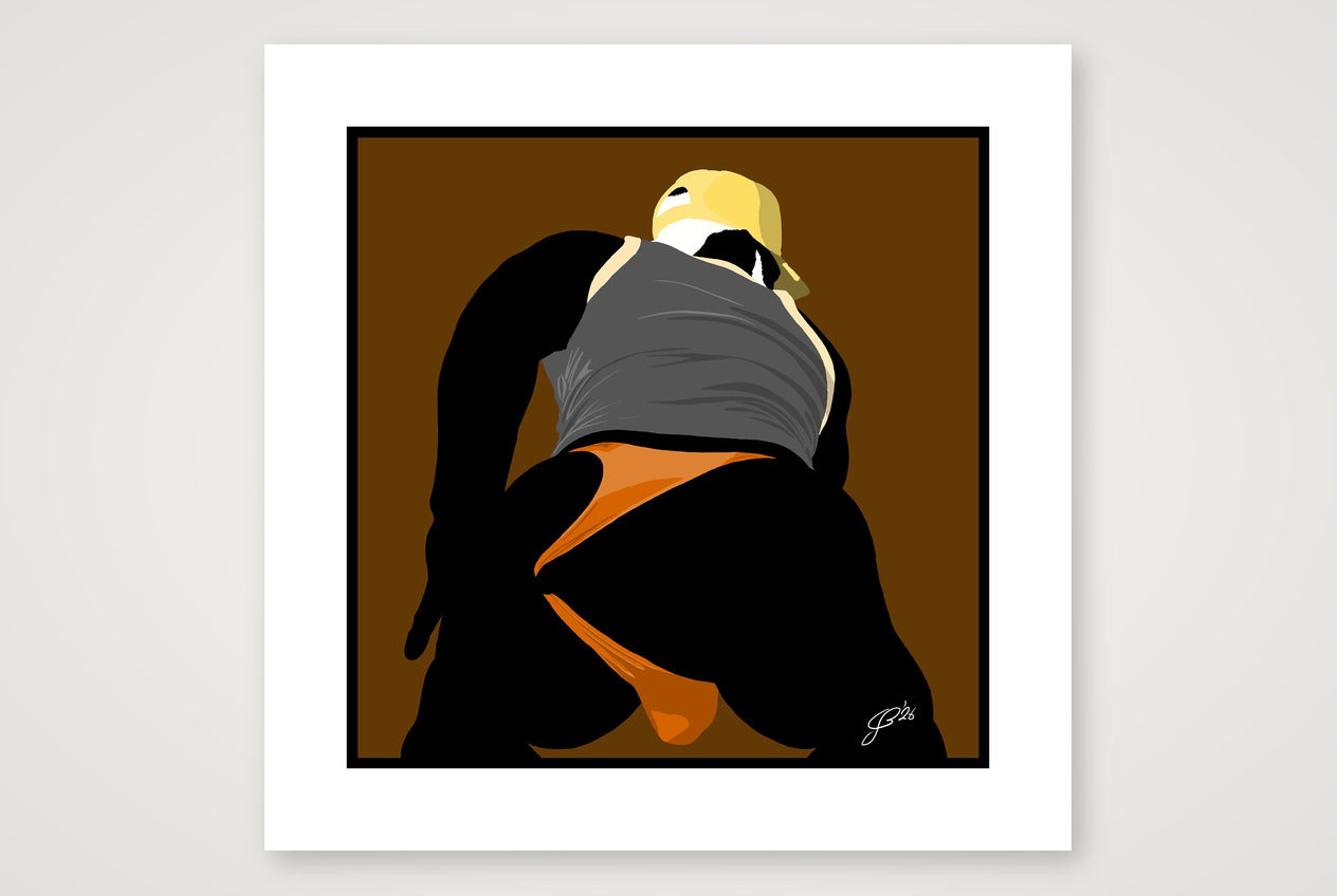 Tom - Bear flag colours Art - Brown — 50×50cm, 20×20" Print only