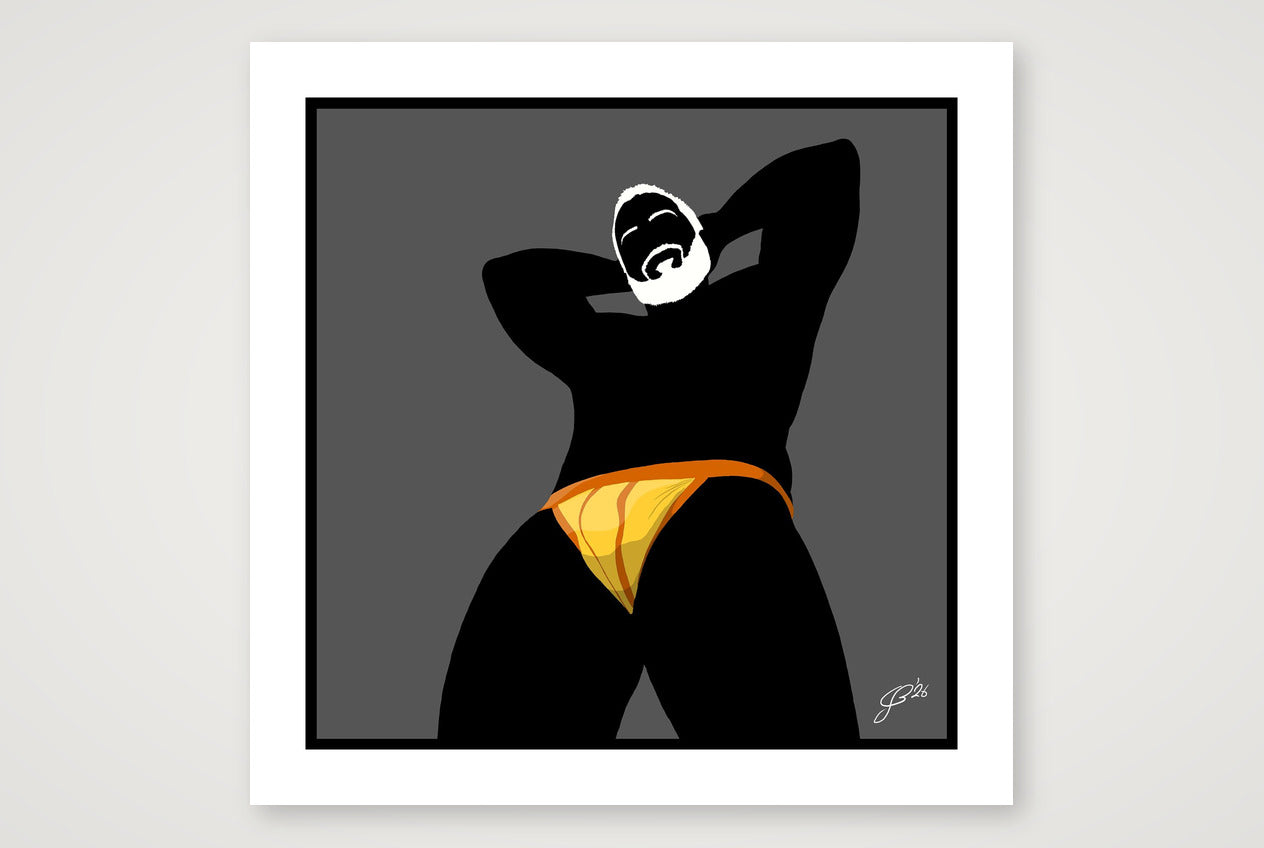 Frank - Bear flag colours Art - Grey — 70×70cm, 28×28" Print only