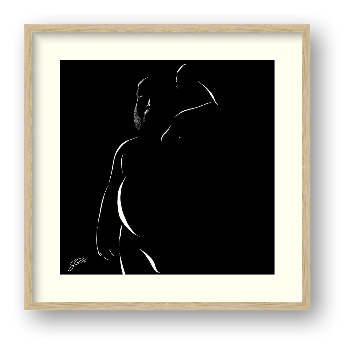 Nipples Nick “Negative space Bear” — framed