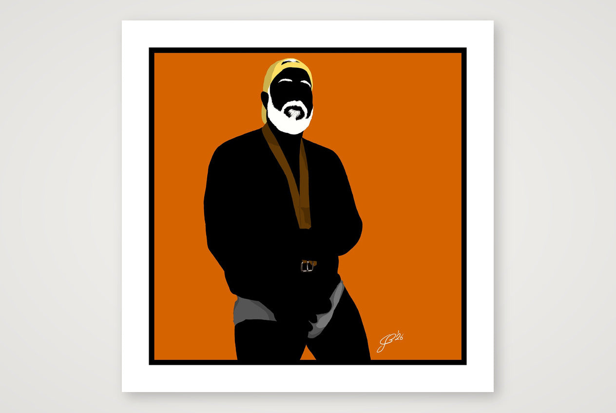 Raul - Bear flag colours Art - Orange — 70×70cm, 28×28" Print only