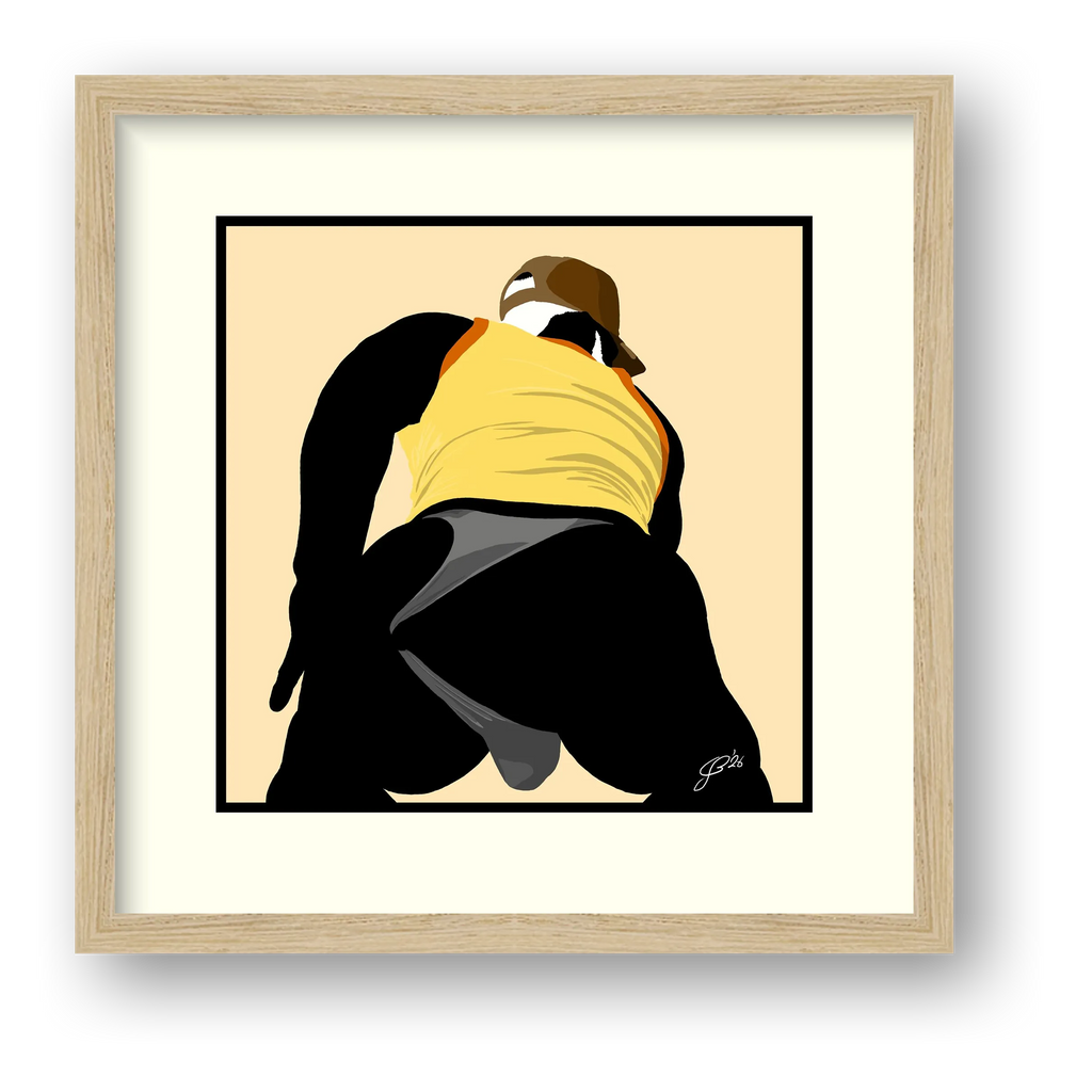 Tom - Bear flag colours Art - Cream — framed