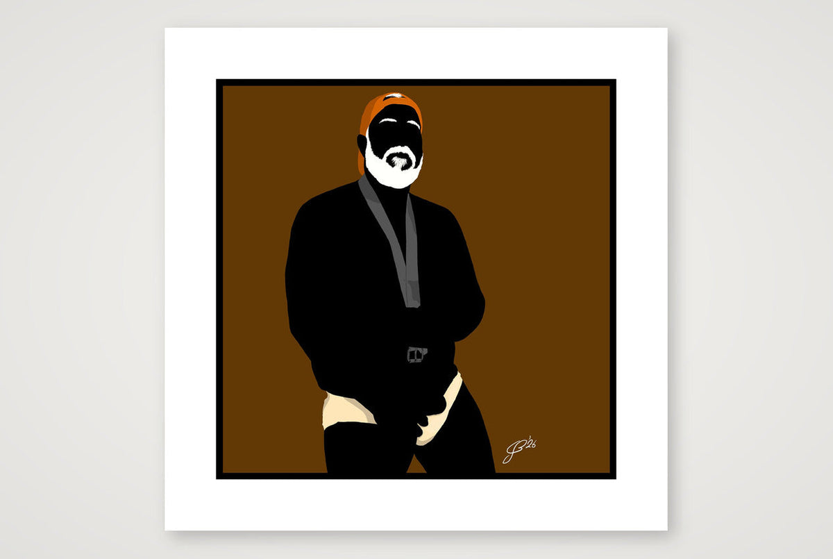 Raul - Bear flag colours Art - Brown — 50×50cm, 20×20" Print only