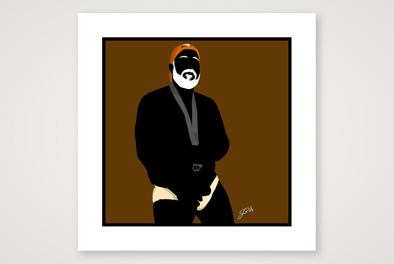 Raul - Bear flag colours Art - Brown — 50×50cm, 20×20" Print only