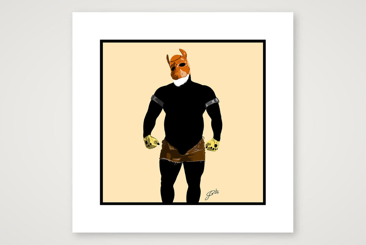 Buck - Bear flag colours Art - Cream — 40×40cm, 16×16" Print only