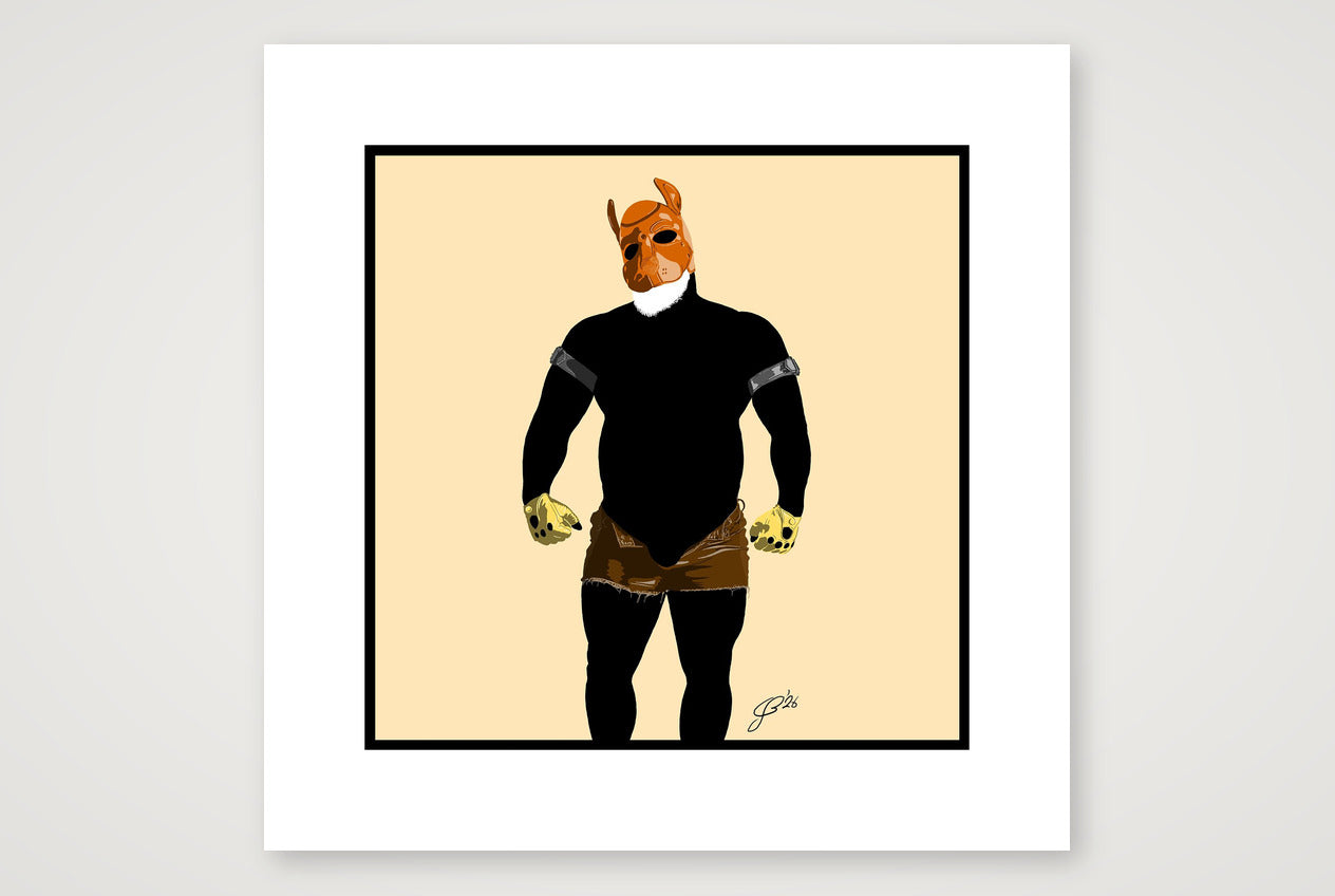 Buck - Bear flag colours Art - Cream — 40×40cm, 16×16" Print only