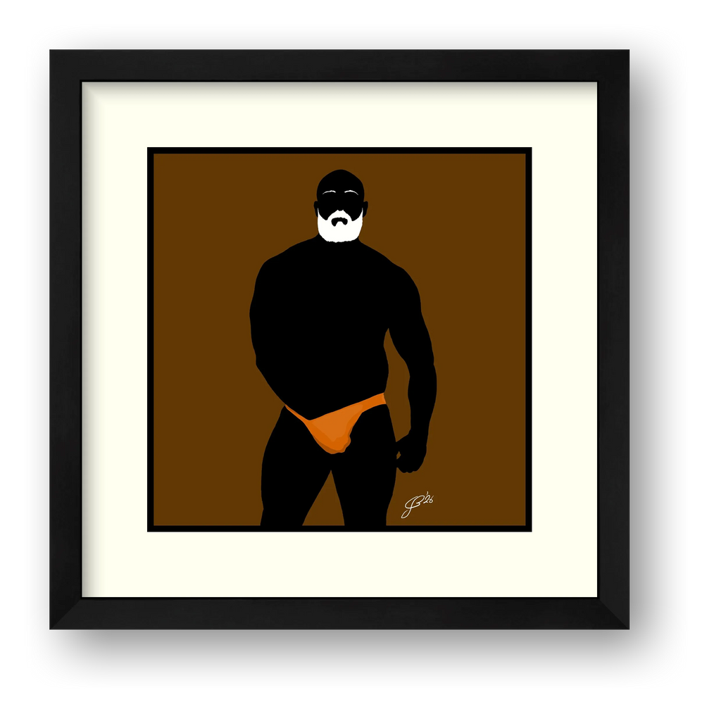 Rex - Bear flag colours Art - Brown — framed