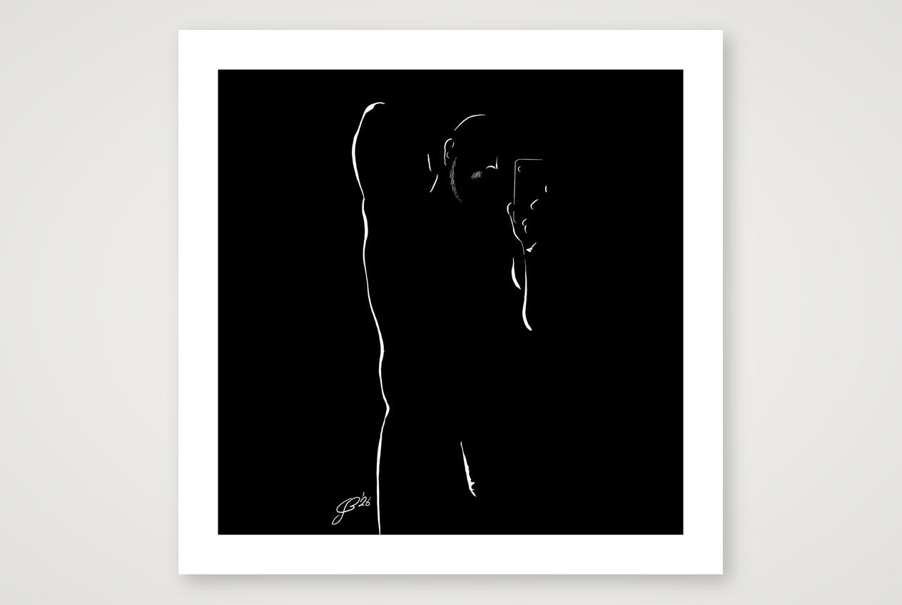 Selfie Si “Negative space Bear” — 70×70cm, 28×28" Print only
