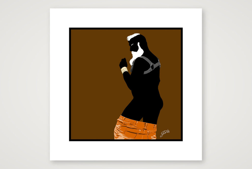 Bruce - Bear flag colours Art - Brown — 30×30cm, 12×12" Print only