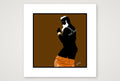 Bruce - Bear flag colours Art - Brown — 30×30cm, 12×12" Print only