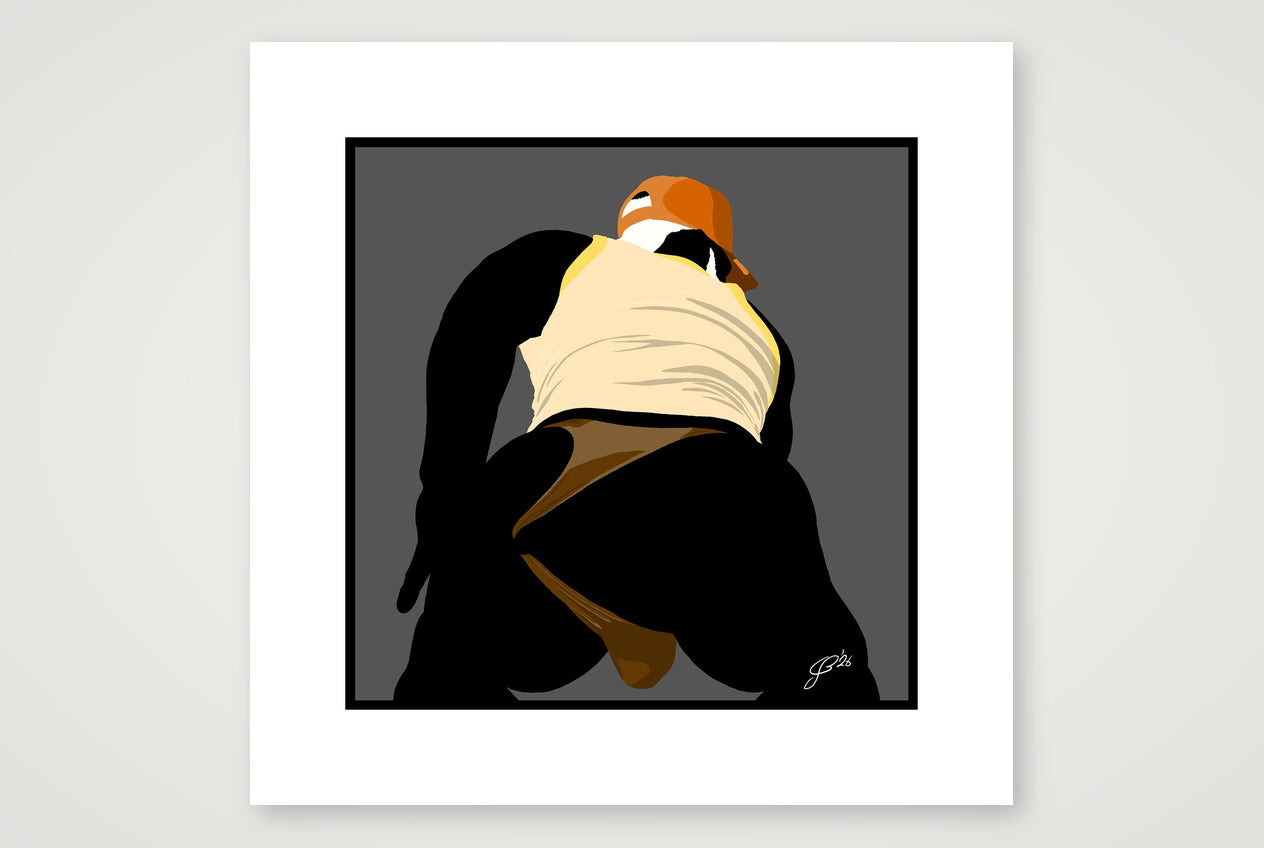 Tom - Bear flag colours Art - Grey — 40×40cm, 16×16" Print only