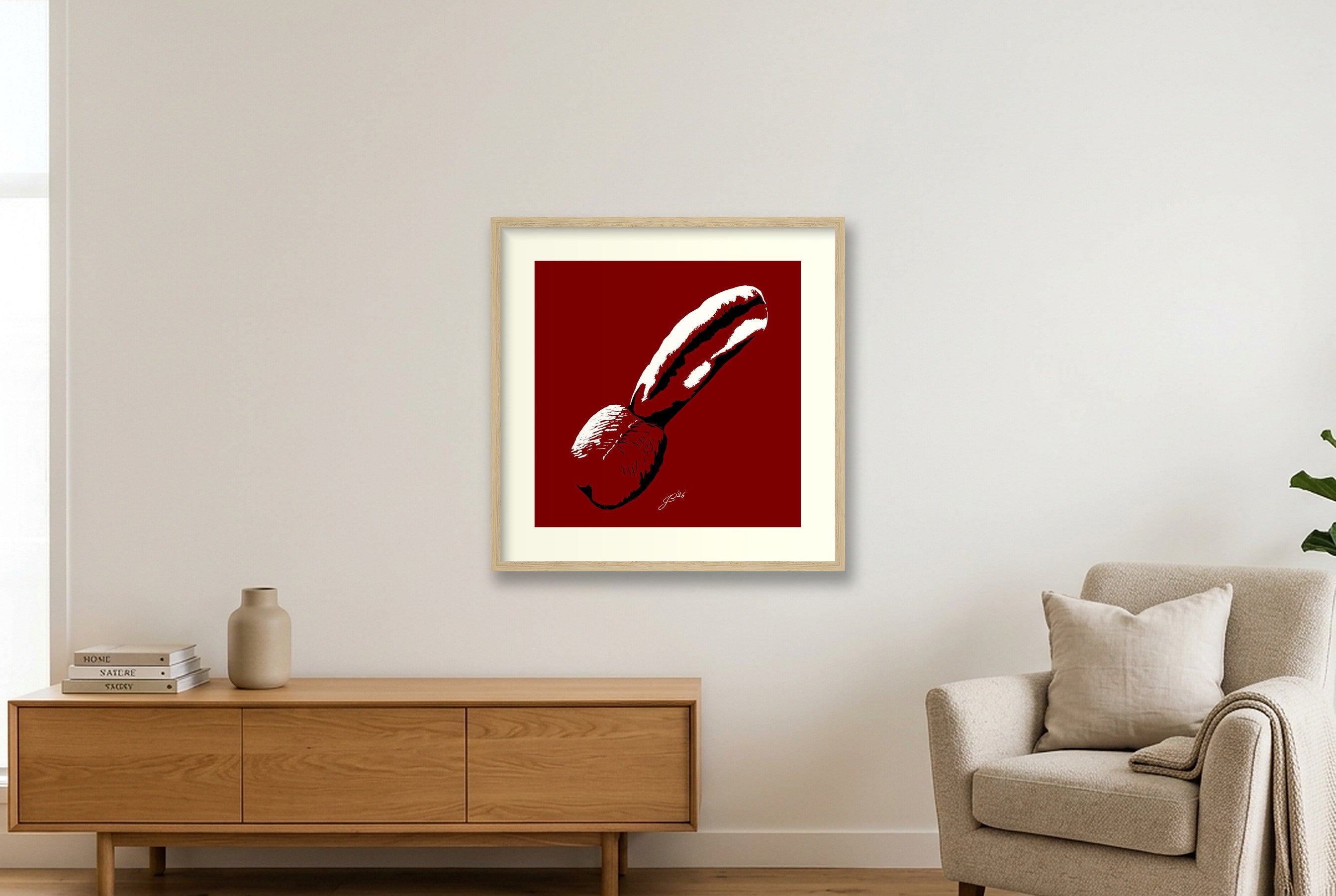 Derek’s Dick Pic — 50×50cm, 20×20" Oak Frame