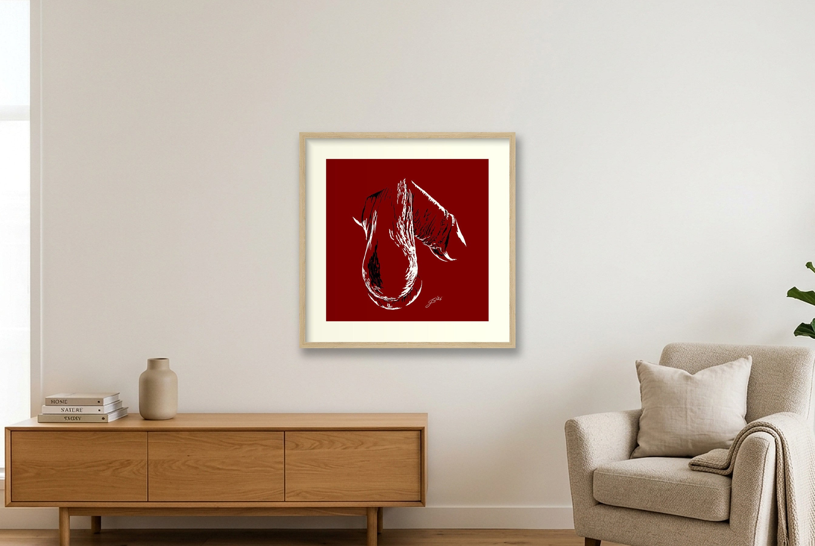 Hunter’s Dick Pic — 50×50cm, 20×20" Oak Frame