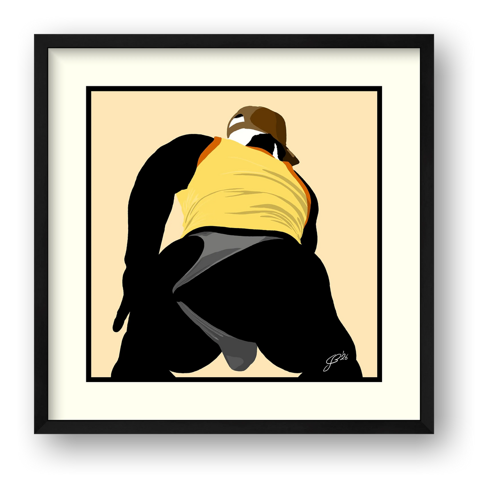 Tom - Bear flag colours Art - Cream — framed