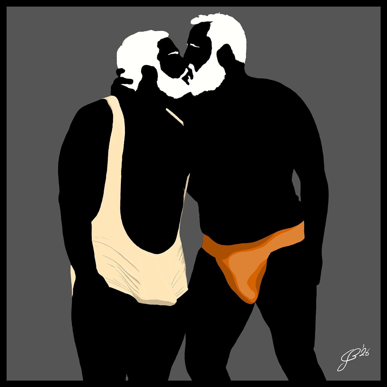 Mark & Steve - Bear flag colours Art - Grey