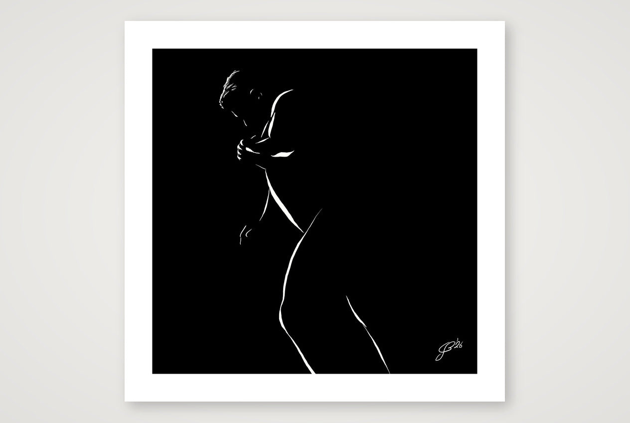 Leaning Len “Negative space Bear” — 70×70cm, 28×28" Print only