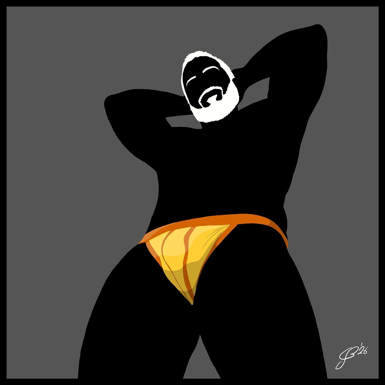 Frank - Bear flag colours Art - Grey