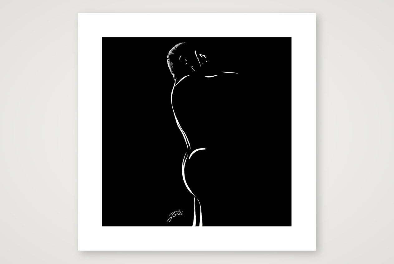 Shower Sean “Negative space Bear” — 50×50cm, 20×20" Print only