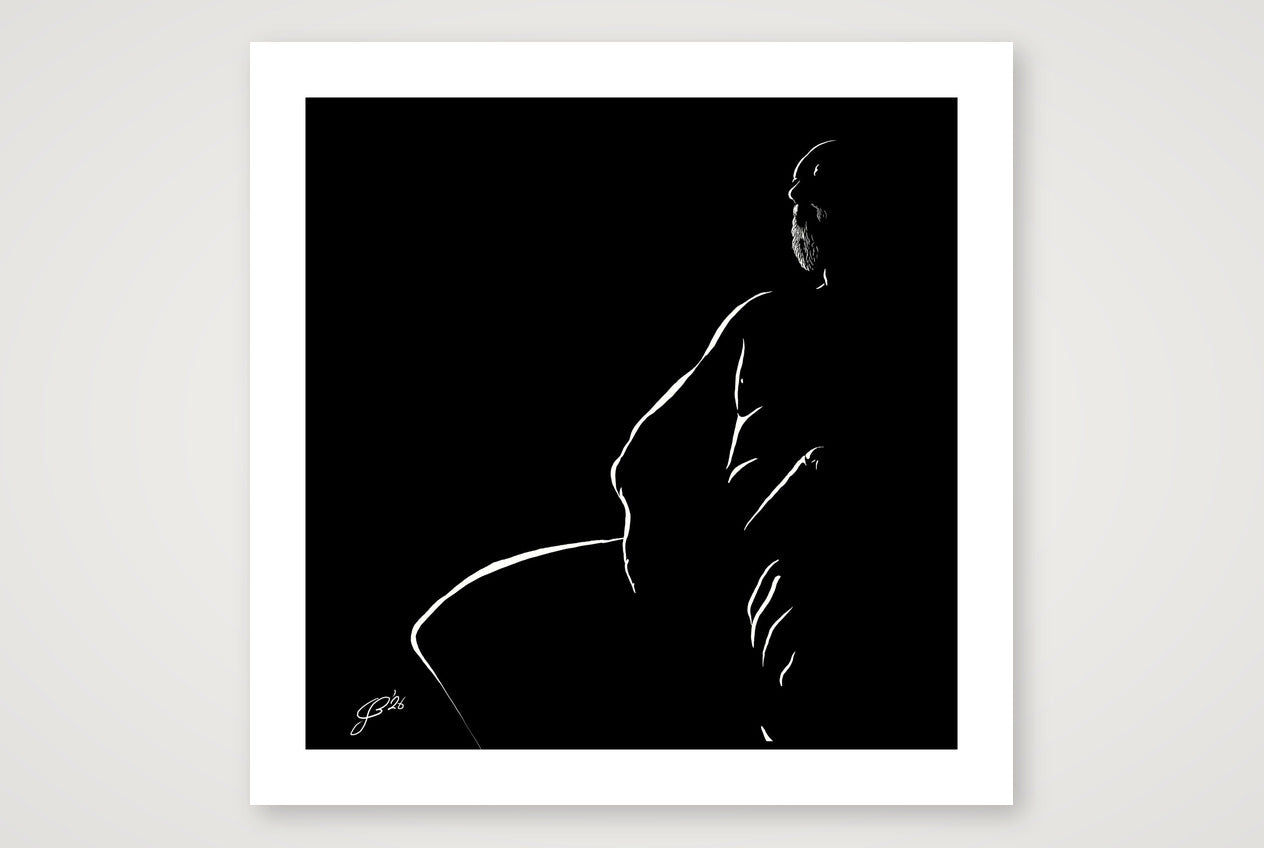Hung Hugo “Negative space Bear” — 70×70cm, 28×28" Print only