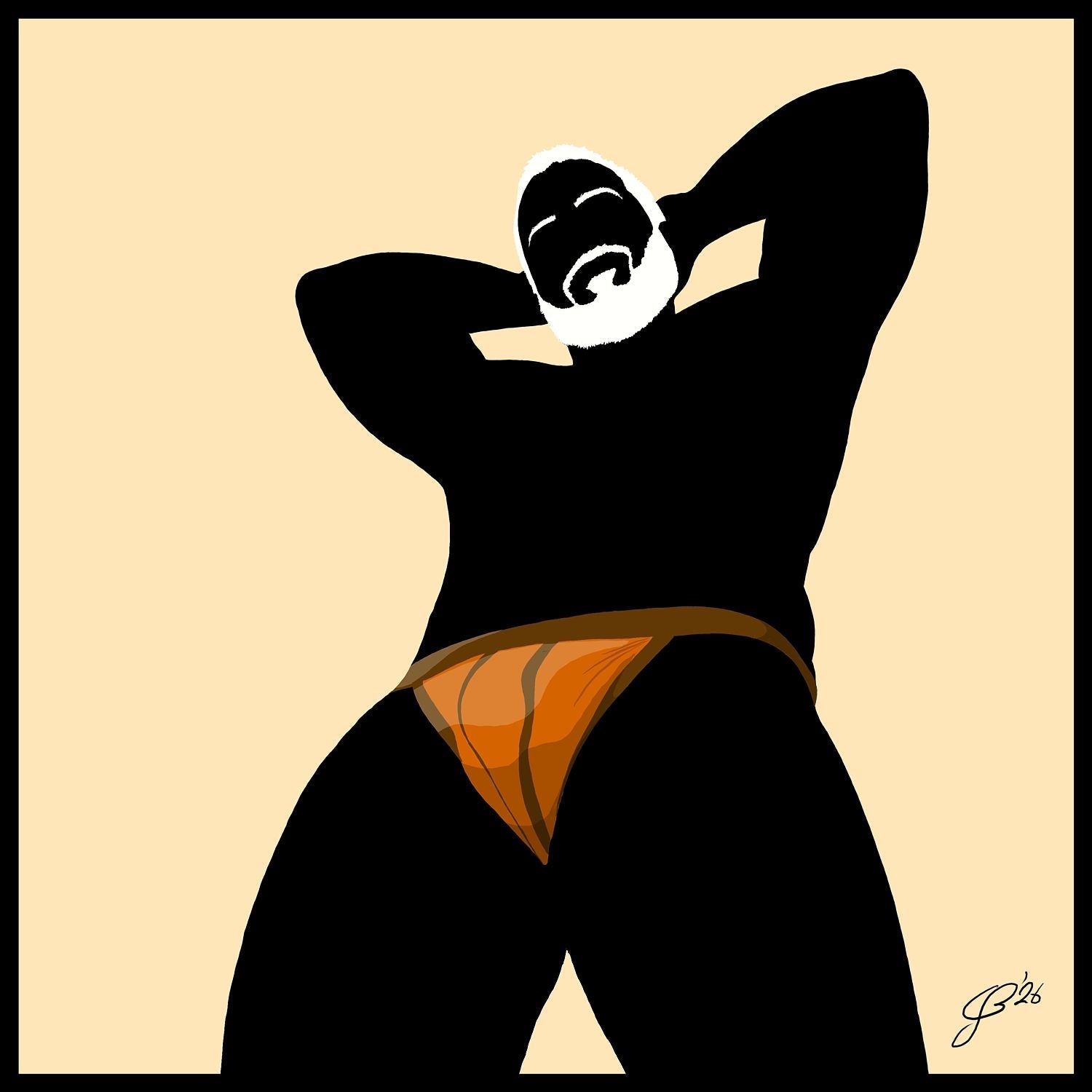 Frank - Bear flag colours Art - Cream