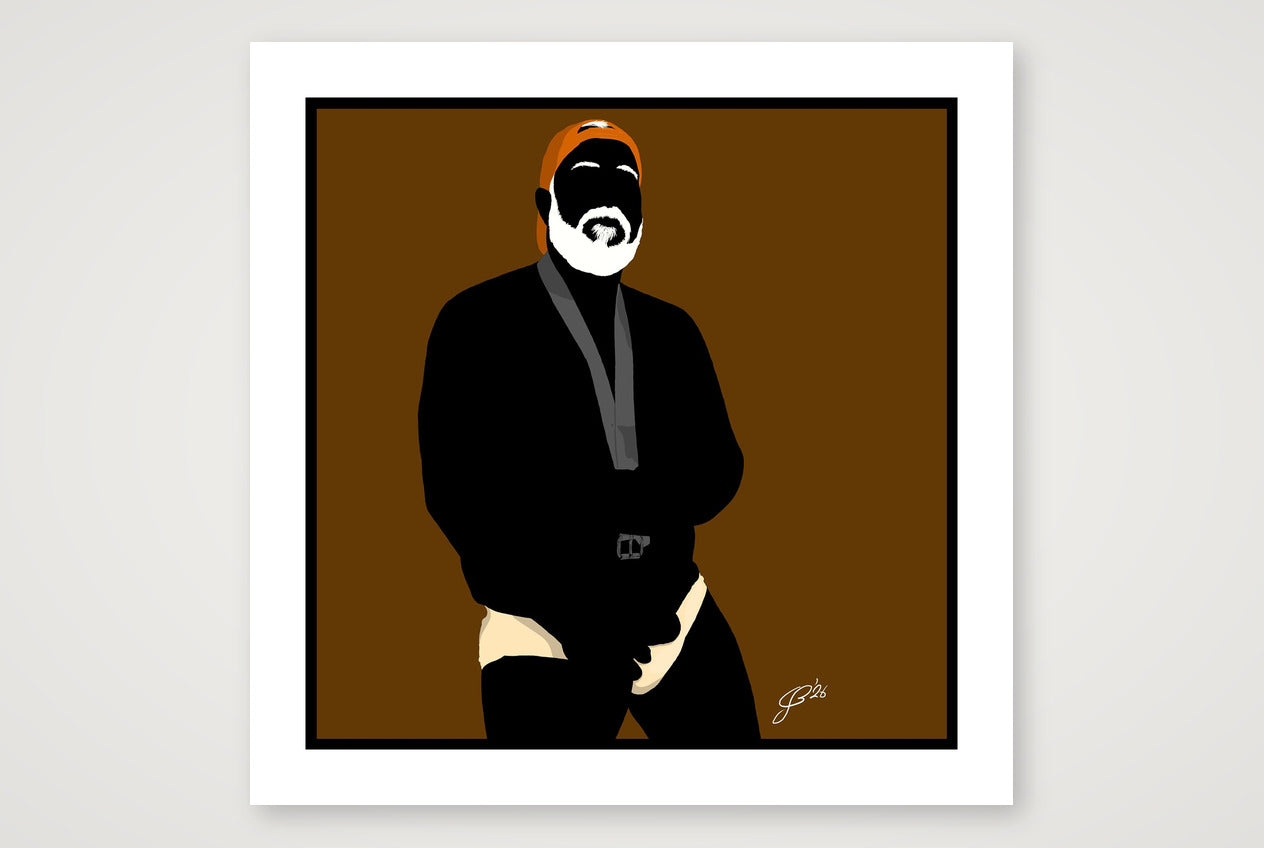 Raul - Bear flag colours Art - Brown — 70×70cm, 28×28" Print only
