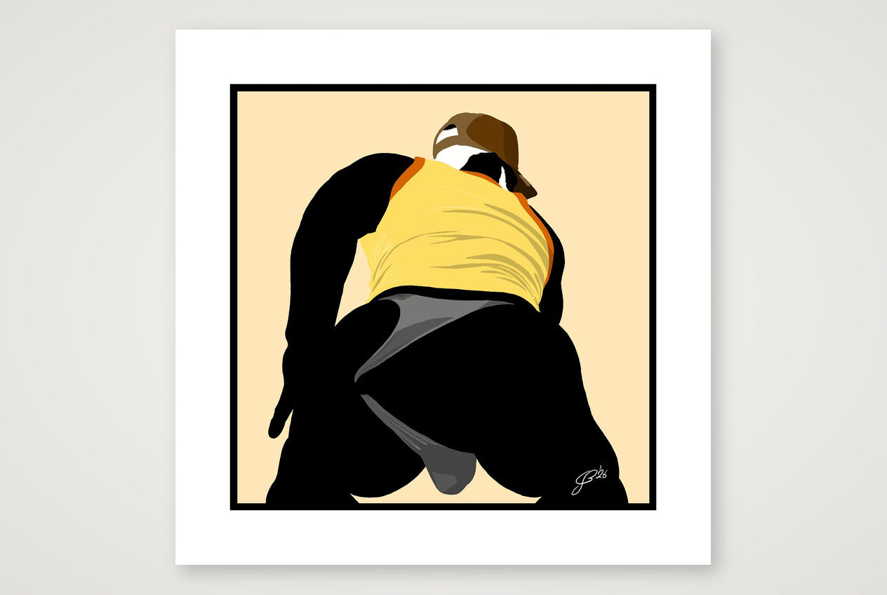 Tom - Bear flag colours Art - Cream — 50×50cm, 20×20" Print only