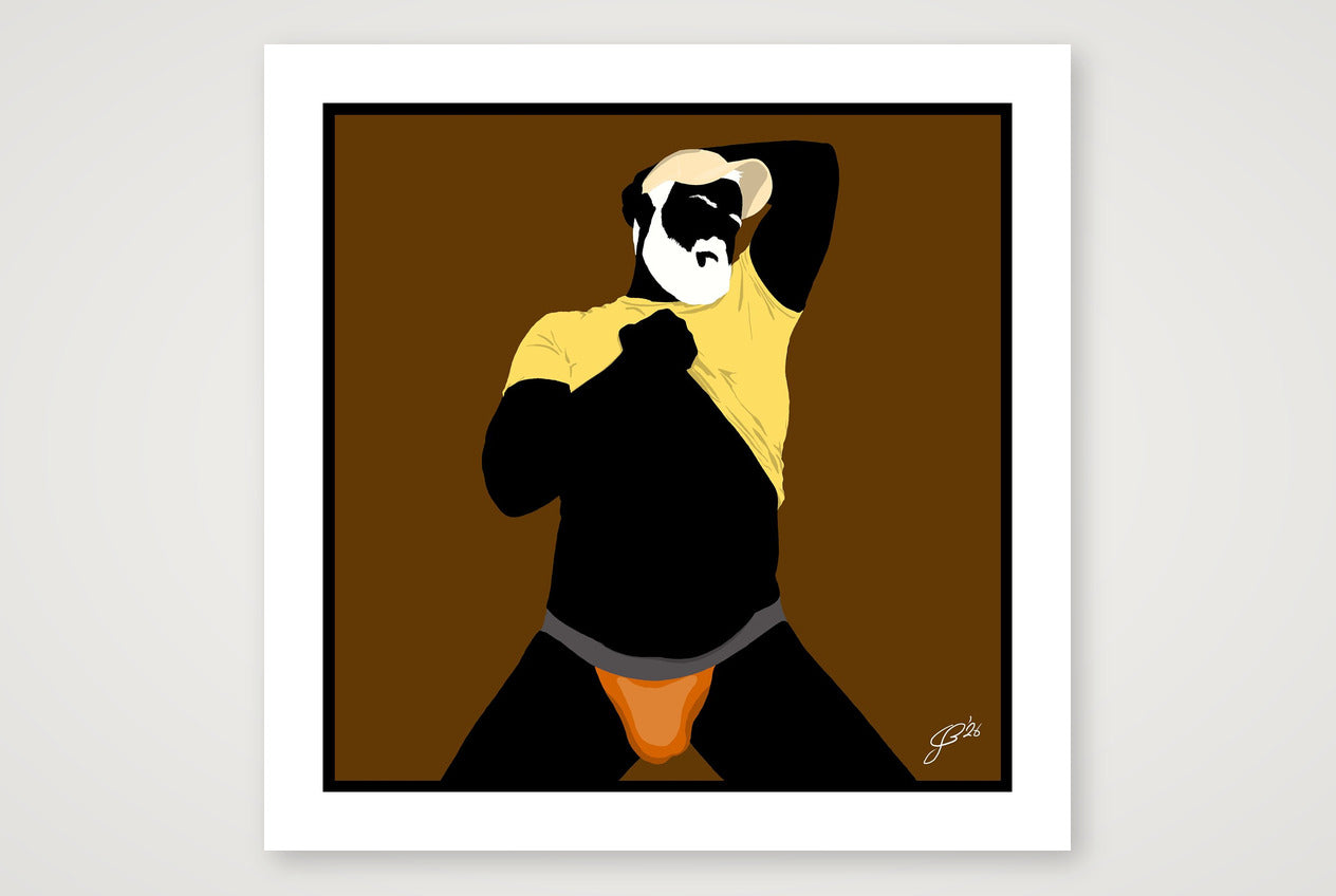Ben - Bear flag colours Art - Brown — 70×70cm, 28×28" Print only