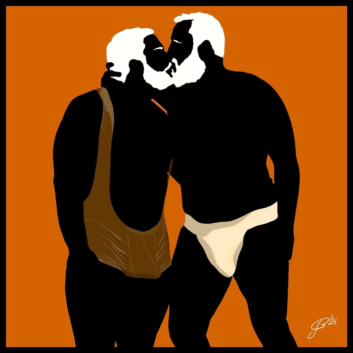 Mark & Steve - Bear flag colours Art - Orange