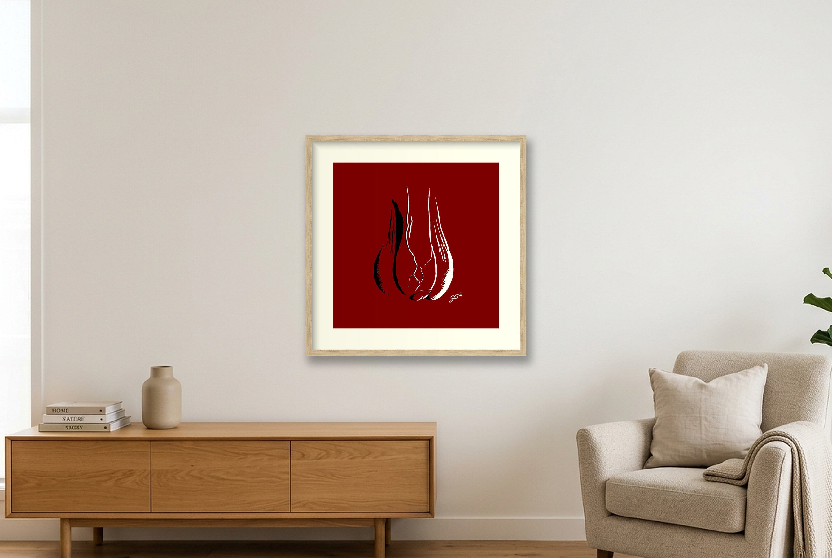 Fernando’s Dick Pic — 50×50cm, 20×20" Oak Frame