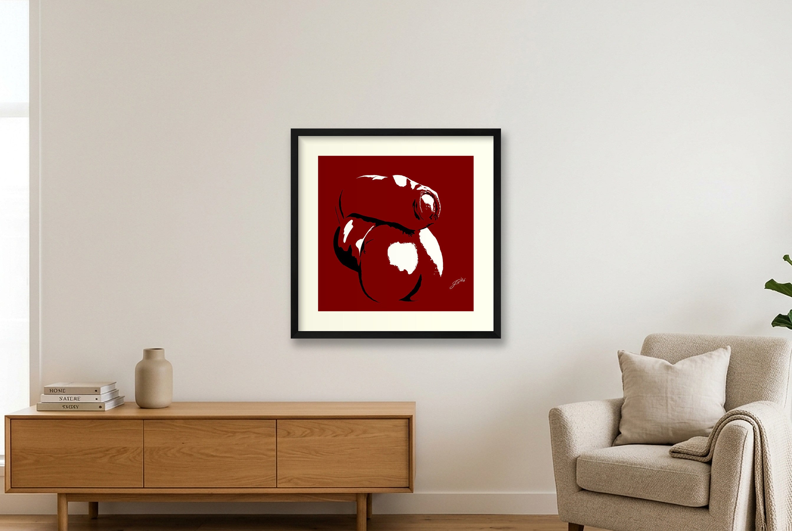Alfonso’s Dick Pic — 50×50cm, 20×20" Black Frame