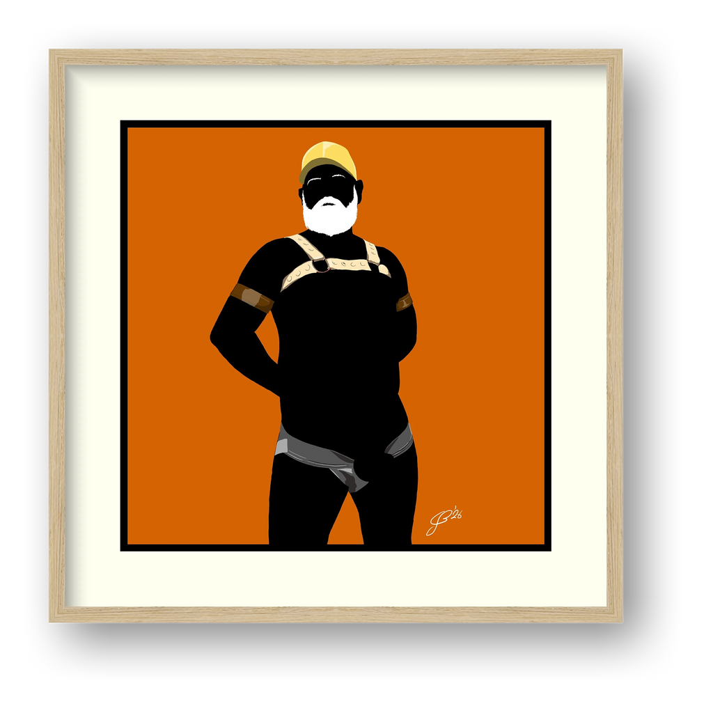 Rob - Bear flag colours Art - Orange — framed
