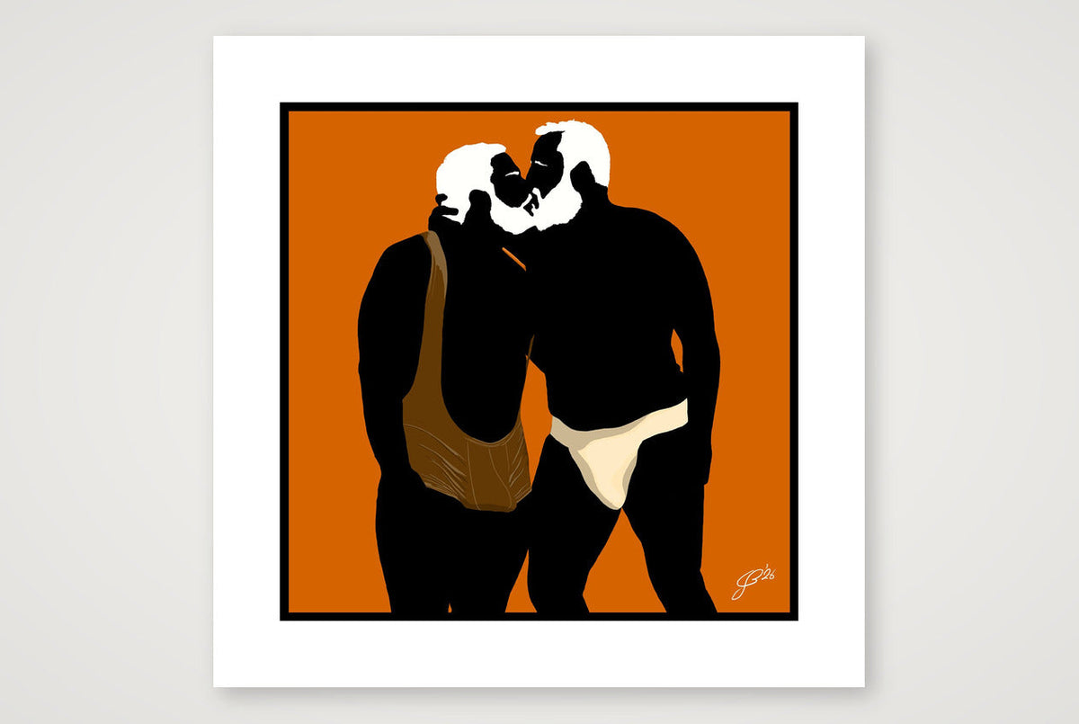 Mark & Steve - Bear flag colours Art - Orange — 50×50cm, 20×20" Print only