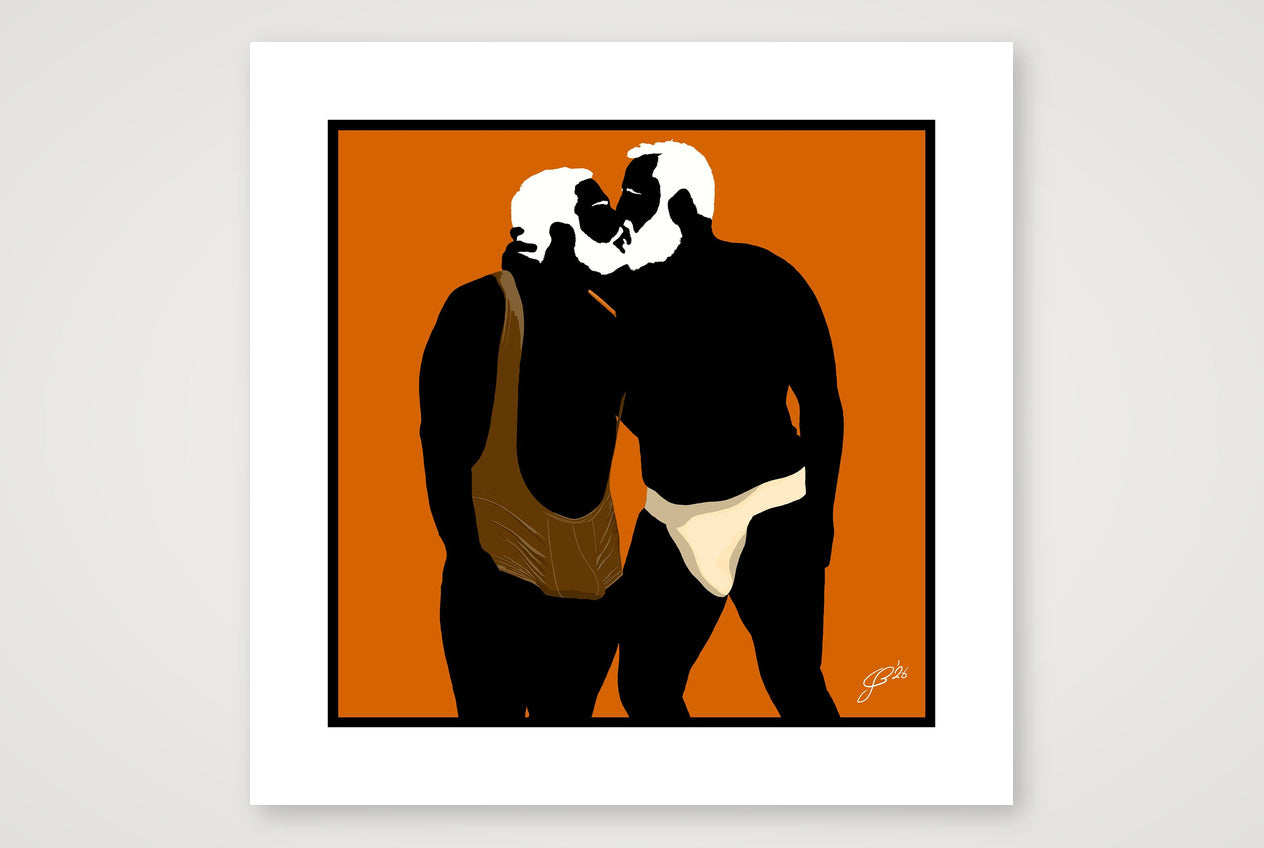 Mark & Steve - Bear flag colours Art - Orange — 50×50cm, 20×20" Print only