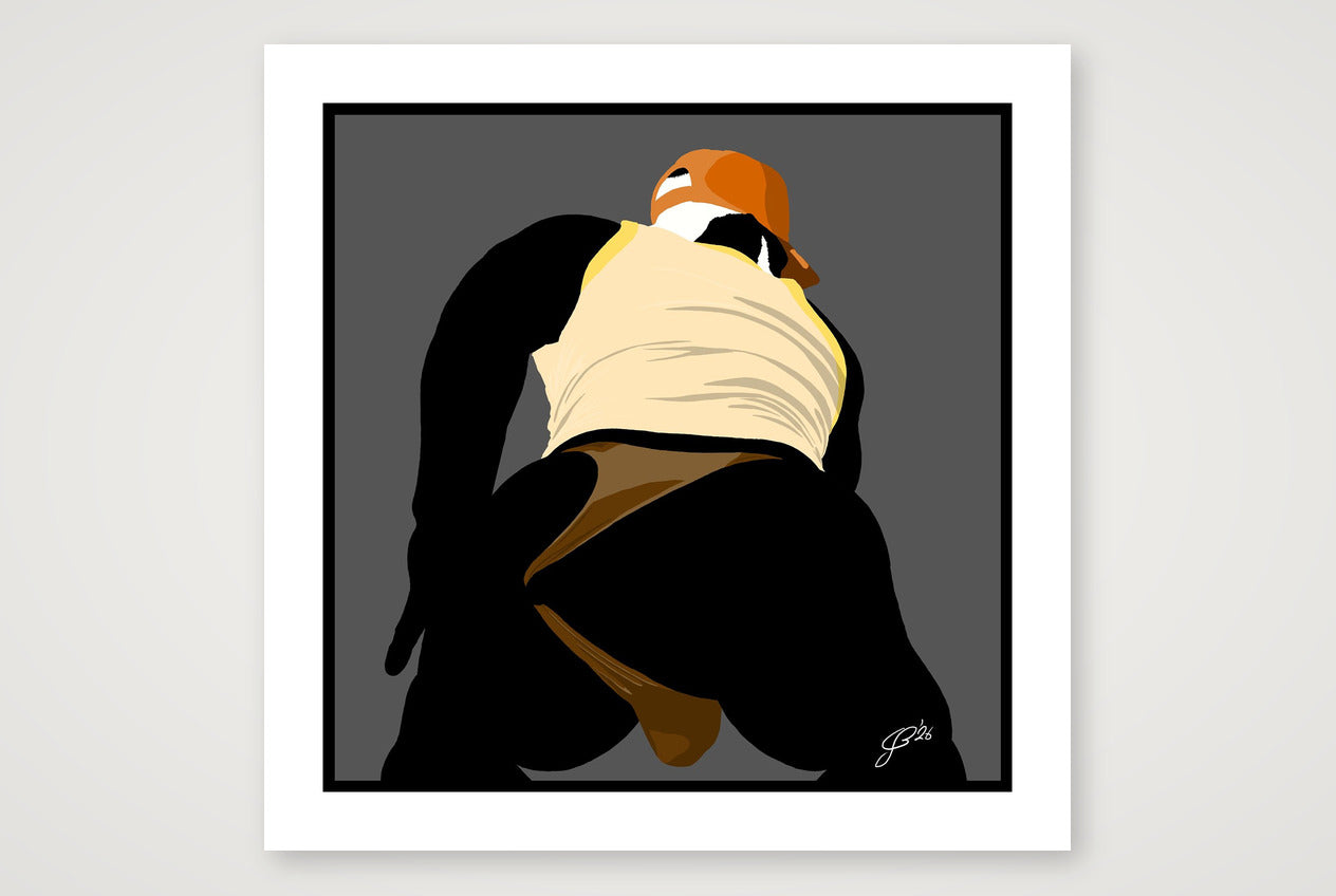 Tom - Bear flag colours Art - Grey — 70×70cm, 28×28" Print only