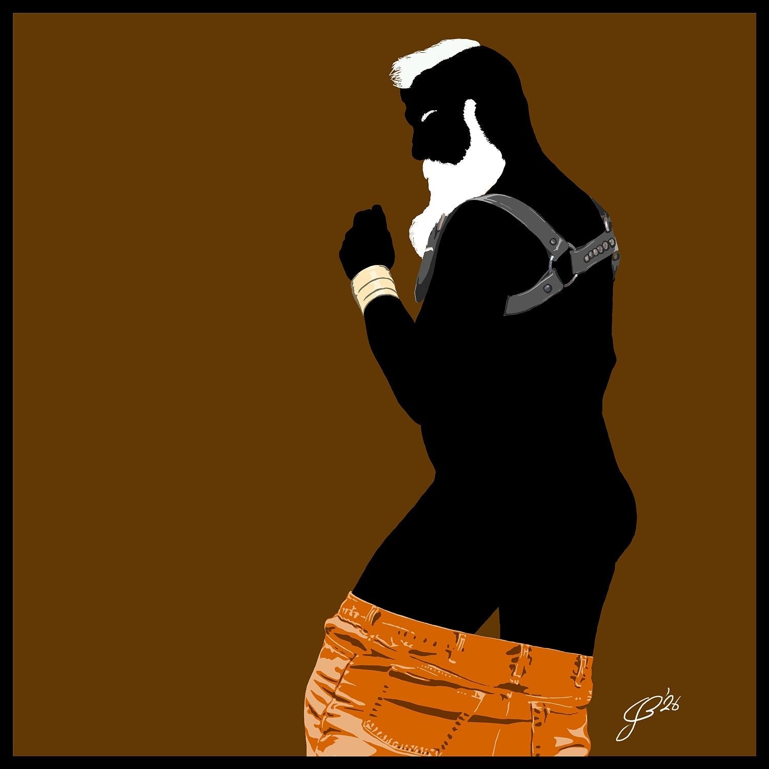 Bruce - Bear flag colours Art - Brown