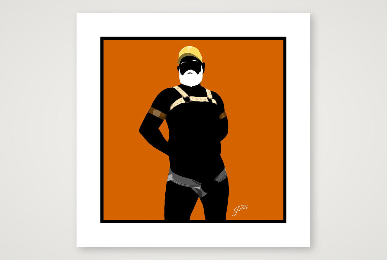 Rob - Bear flag colours Art - Orange — 50×50cm, 20×20" Print only
