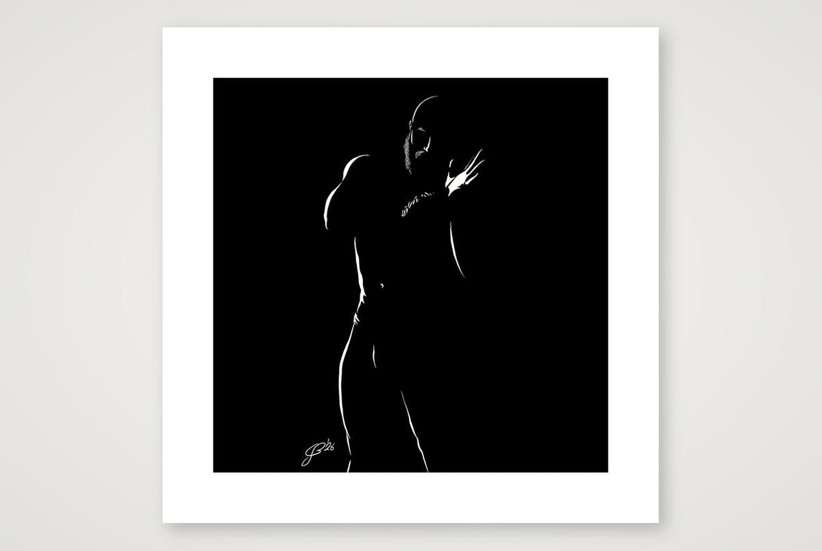 Gloved Gary “Negative space Bear” — 50×50cm, 20×20" Print only