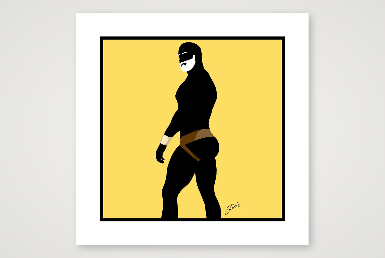 Scott - Bear flag colours Art - Yellow — 50×50cm, 20×20" Print only