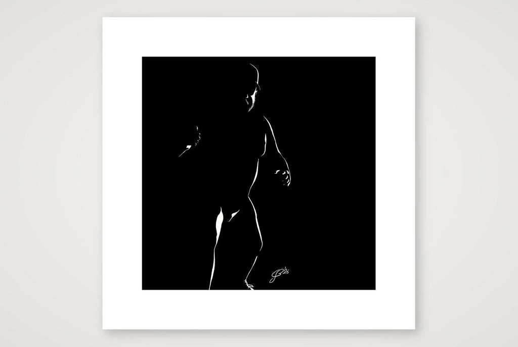 Coach Chuck “Negative space Bear” — 30×30cm, 12×12" Print only