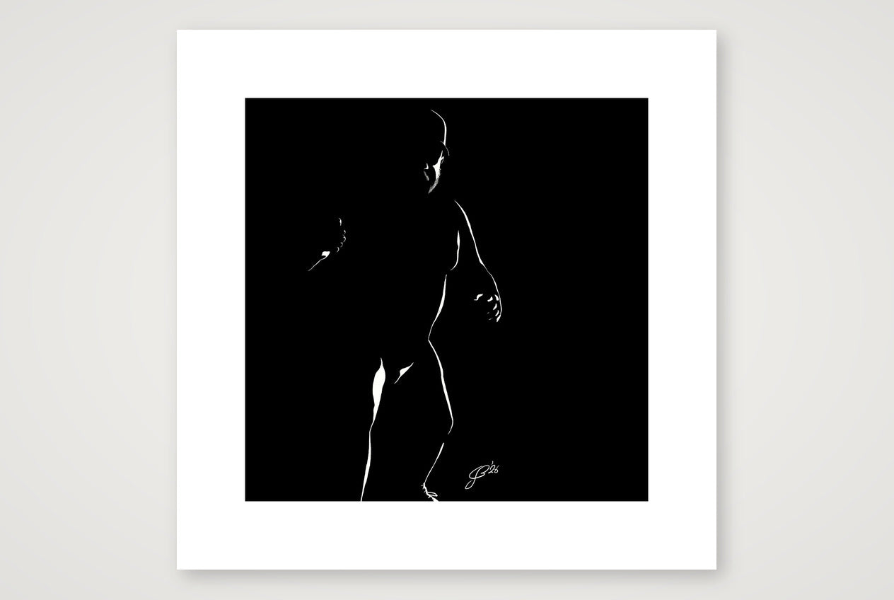 Coach Chuck “Negative space Bear” — 30×30cm, 12×12" Print only