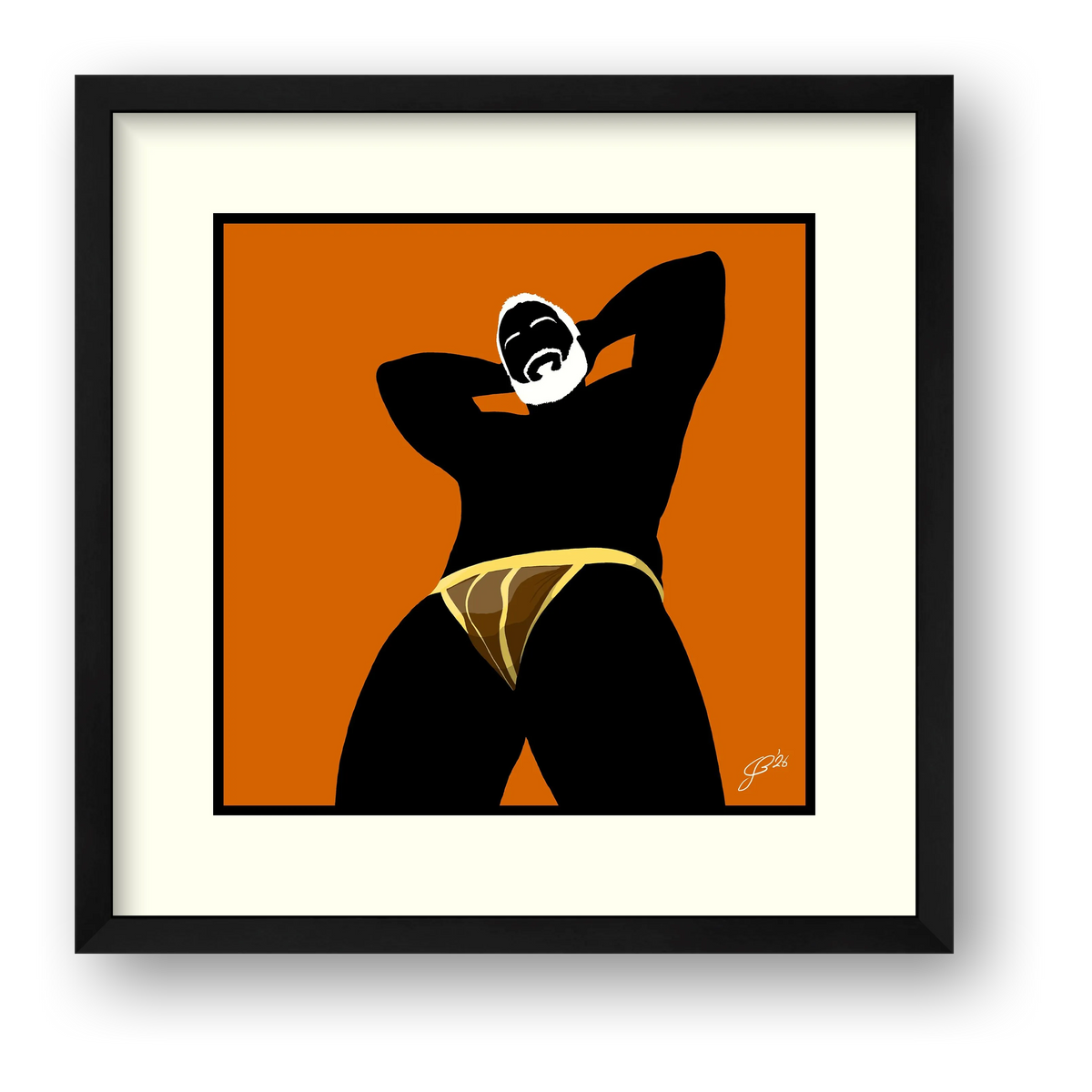 Frank - Bear flag colours Art - Orange — framed