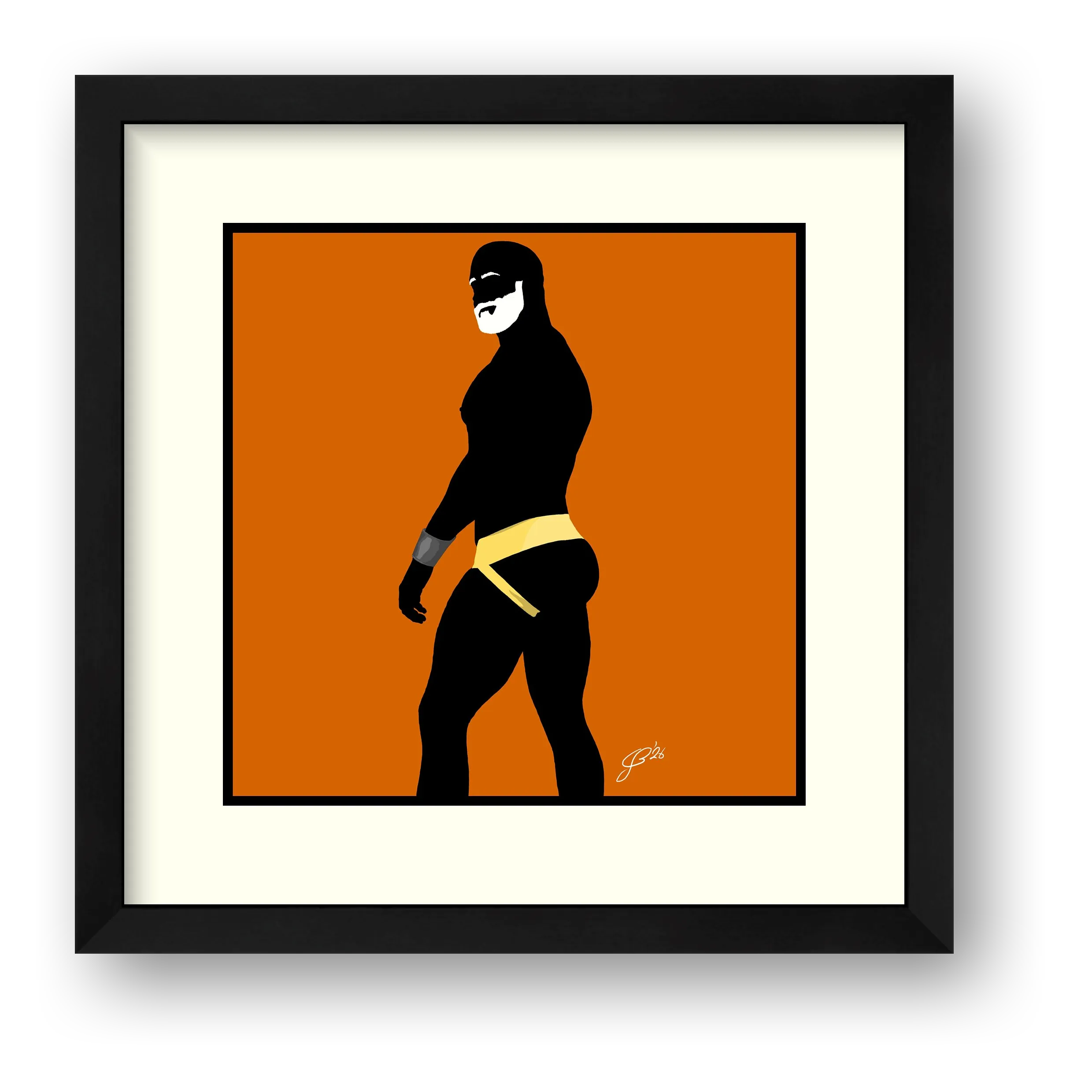 Scott - Bear flag colours Art - Orange — framed