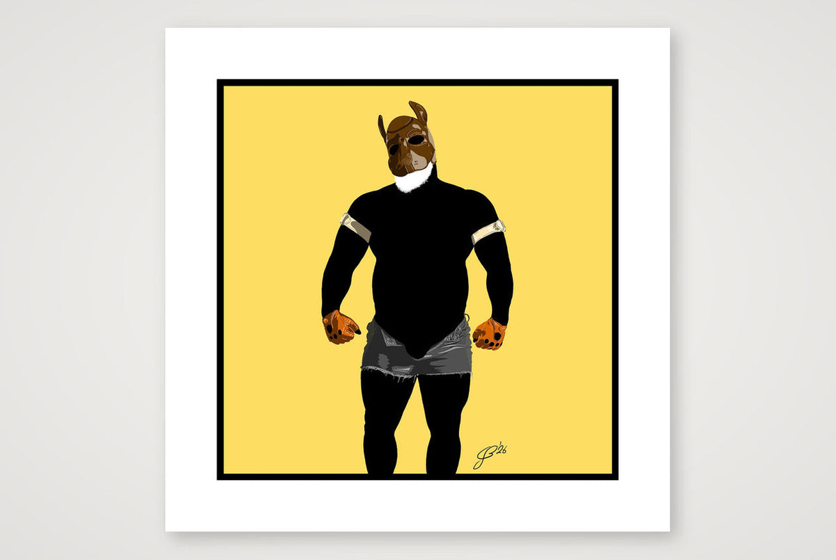 Buck - Bear flag colours Art - Yellow — 50×50cm, 20×20" Print only