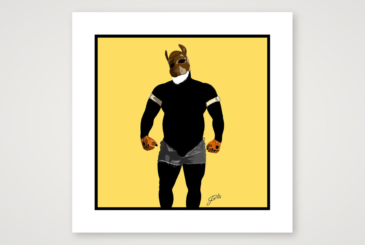 Buck - Bear flag colours Art - Yellow — 50×50cm, 20×20" Print only