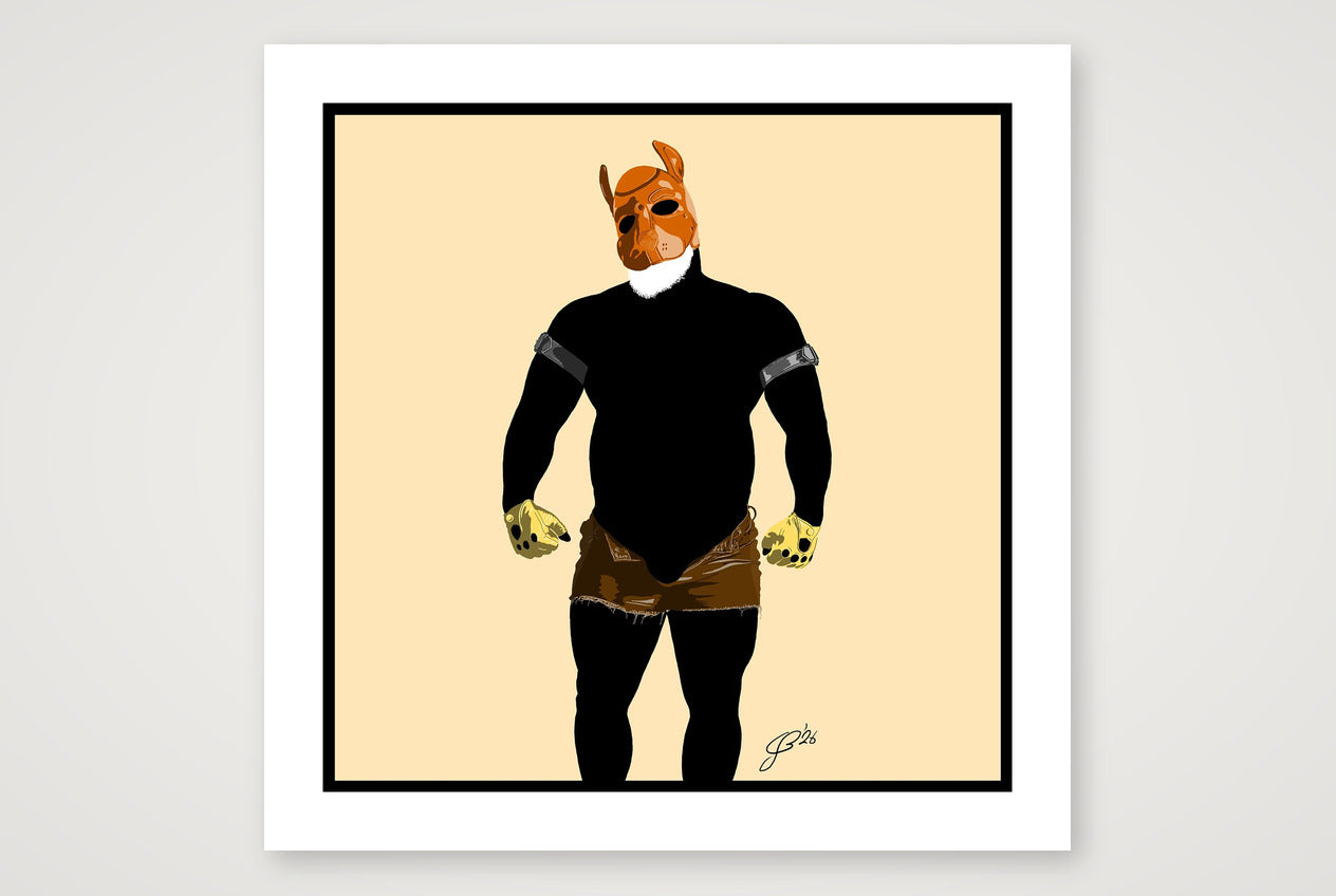 Buck - Bear flag colours Art - Cream — 70×70cm, 28×28" Print only
