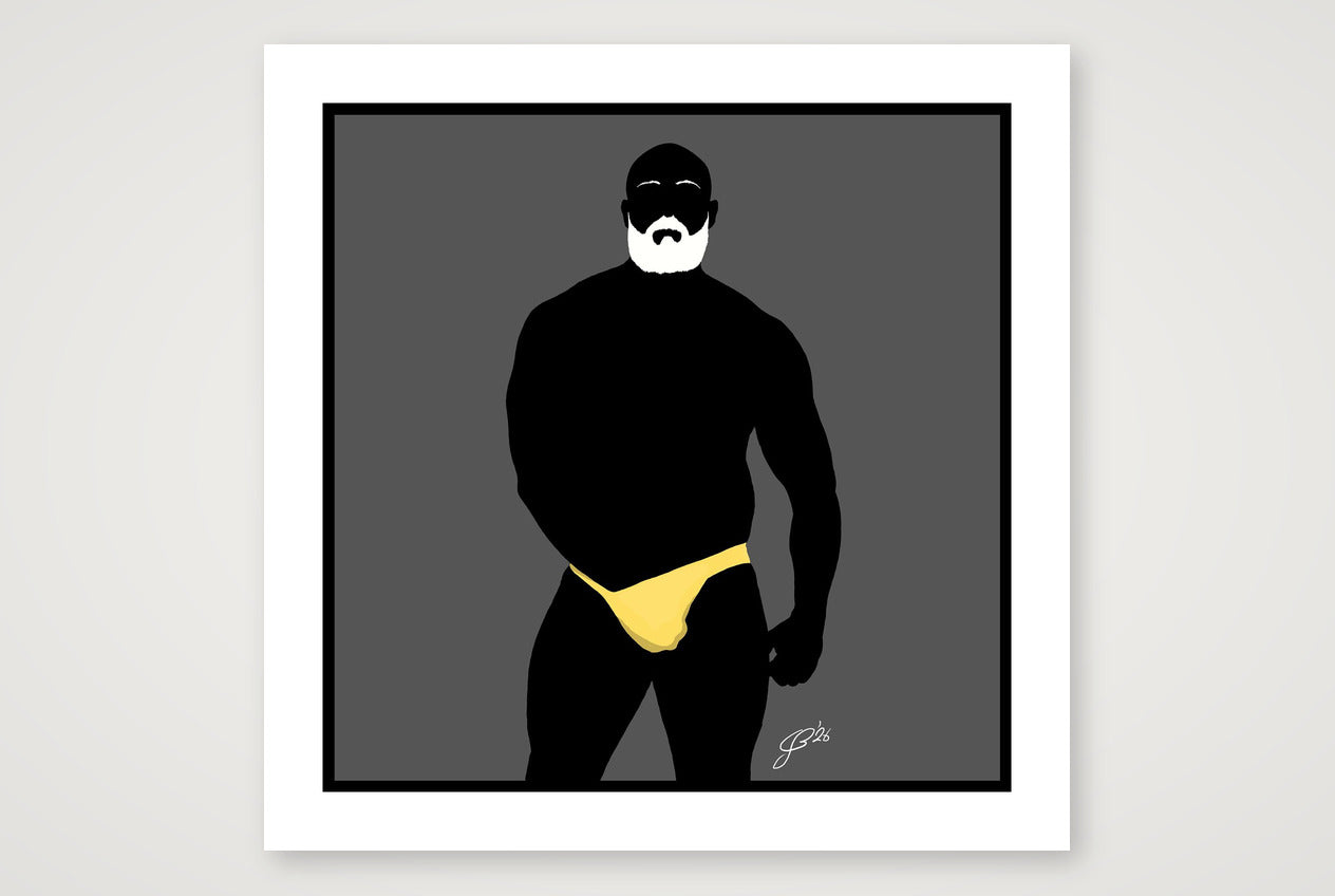 Rex - Bear flag colours Art - Grey — 70×70cm, 28×28" Print only
