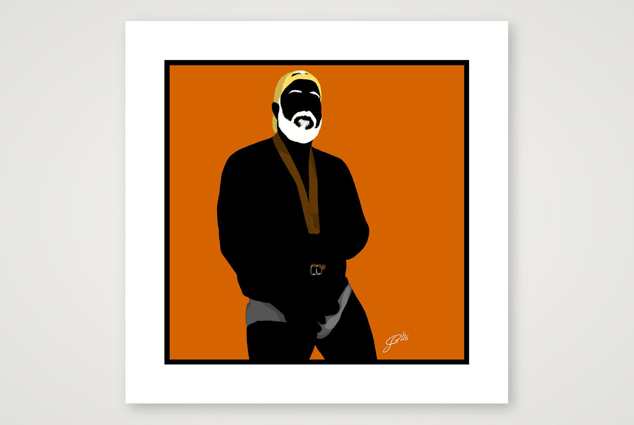 Raul - Bear flag colours Art - Orange — 50×50cm, 20×20" Print only