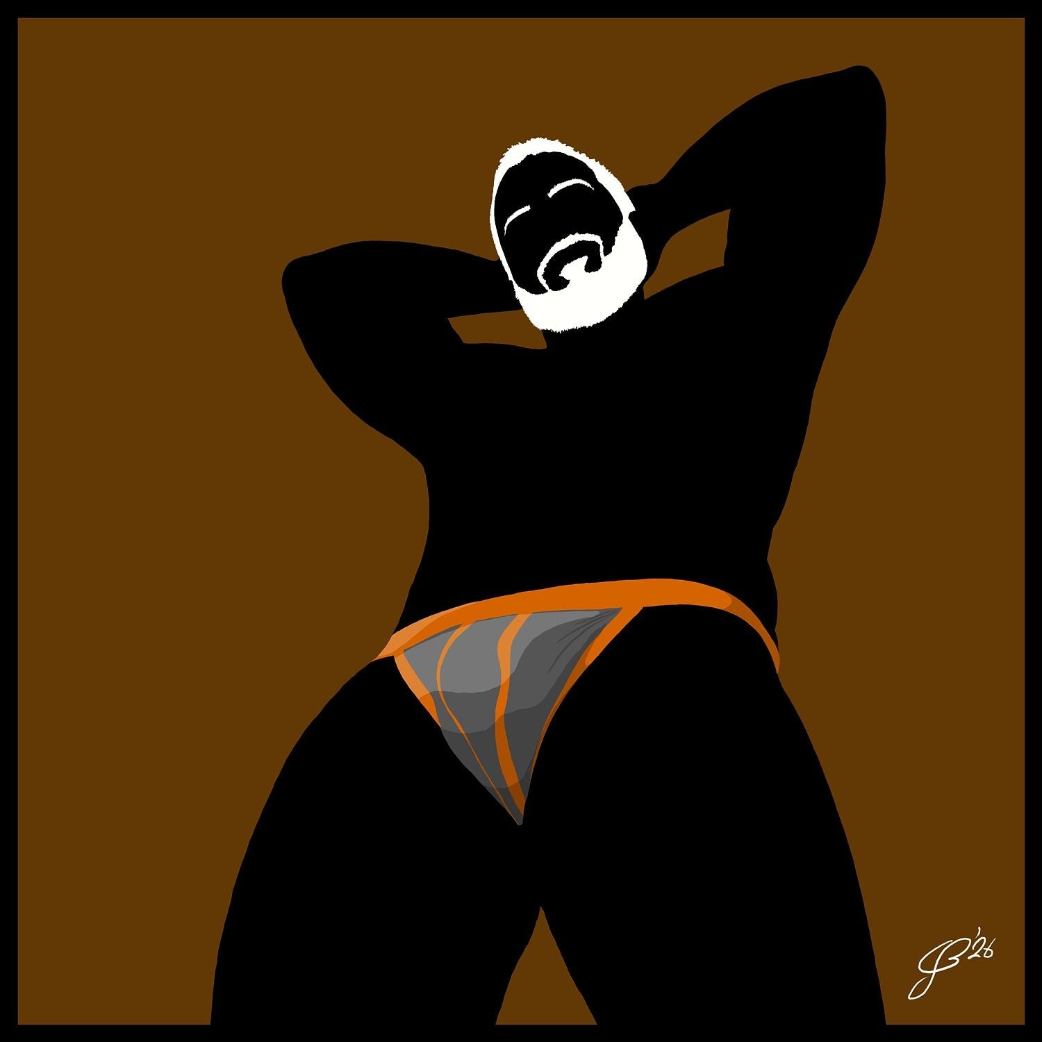 Frank - Bear flag colours Art - Brown