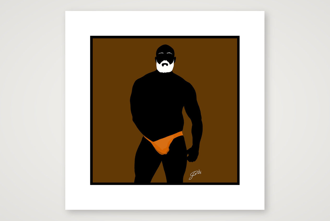 Rex - Bear flag colours Art - Brown — 40×40cm, 16×16" Print only