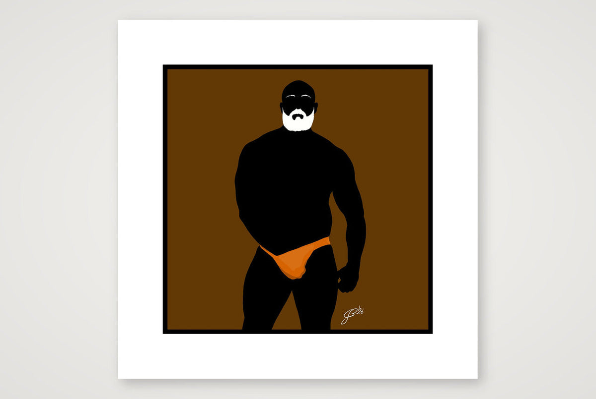 Rex - Bear flag colours Art - Brown — 40×40cm, 16×16" Print only